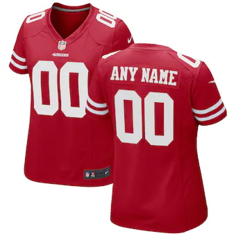 womens nike scarlet san francisco 49ers custom game jersey_